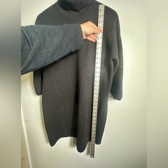 Pomander Place Vivianne Black Sweater Turtleneck Dress Size Medium - Picture 14 of 17